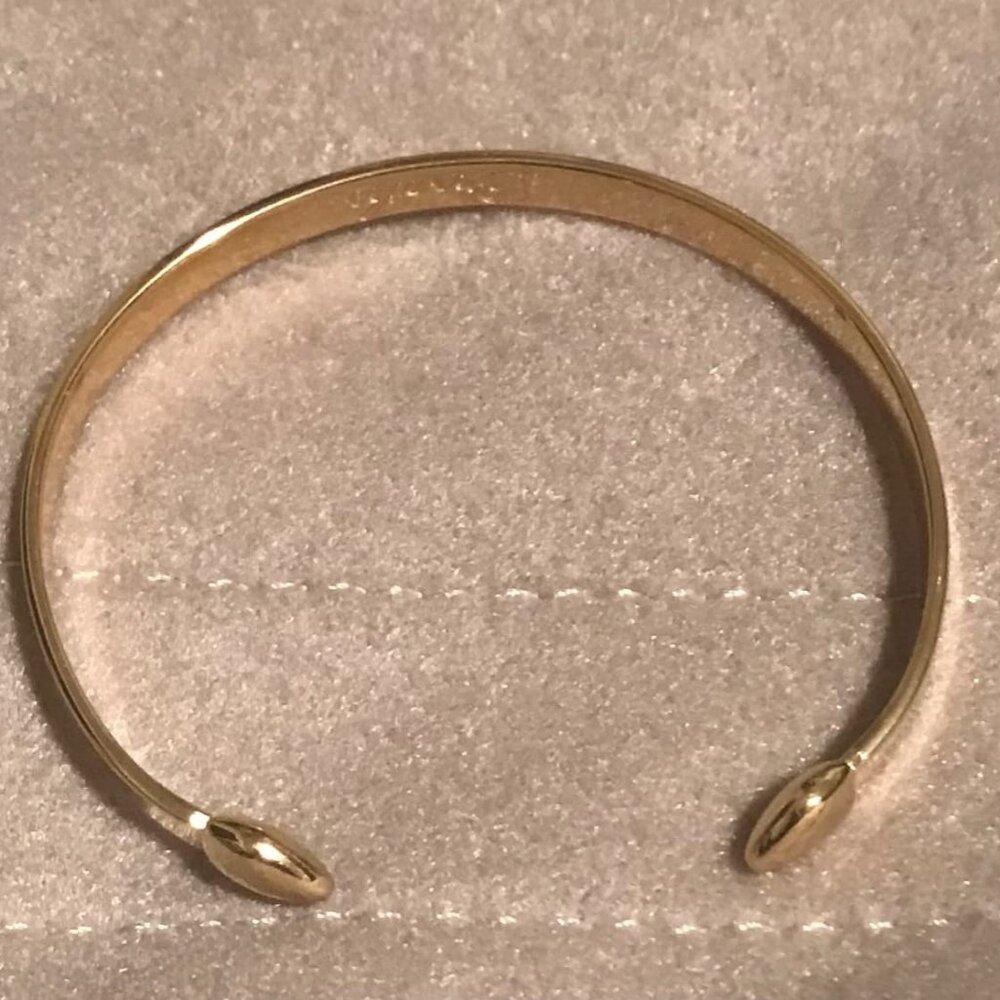 Neiman Marcus Encouragement 14K Gold Plated Stainless Steel Bangle Bracelet - Picture 4 of 6